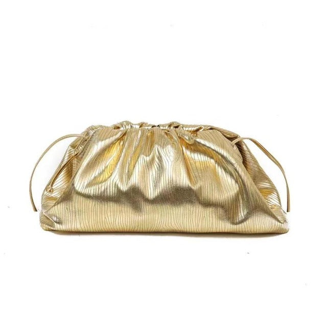 Metallic Cloud Pleated Bag