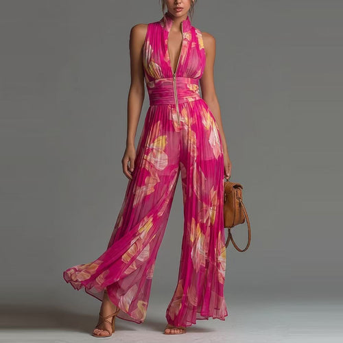 The Plissé Halter Jumpsuit