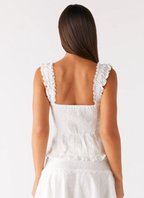 French Sweet Ruffled Lace Camisole Top