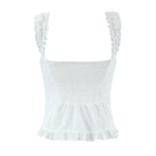 French Sweet Ruffled Lace Camisole Top