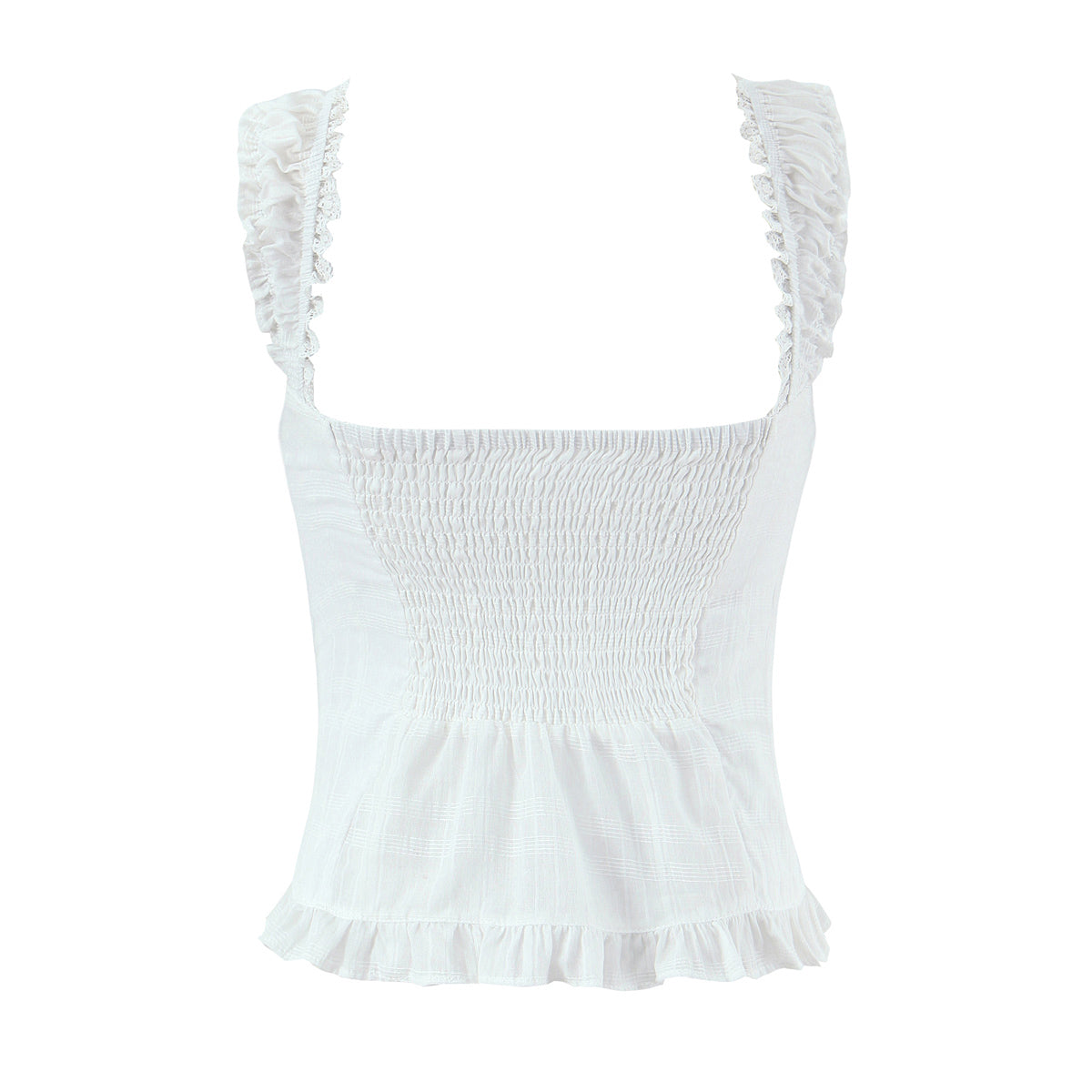 French Sweet Ruffled Lace Camisole Top