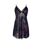Deep Plunge Backless Lace Nightdress