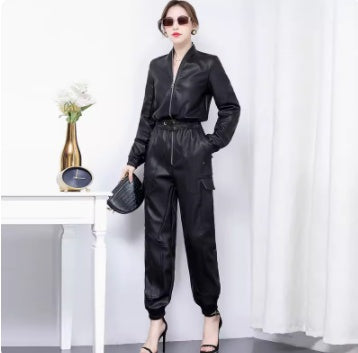 PU Leather Jumpsuit