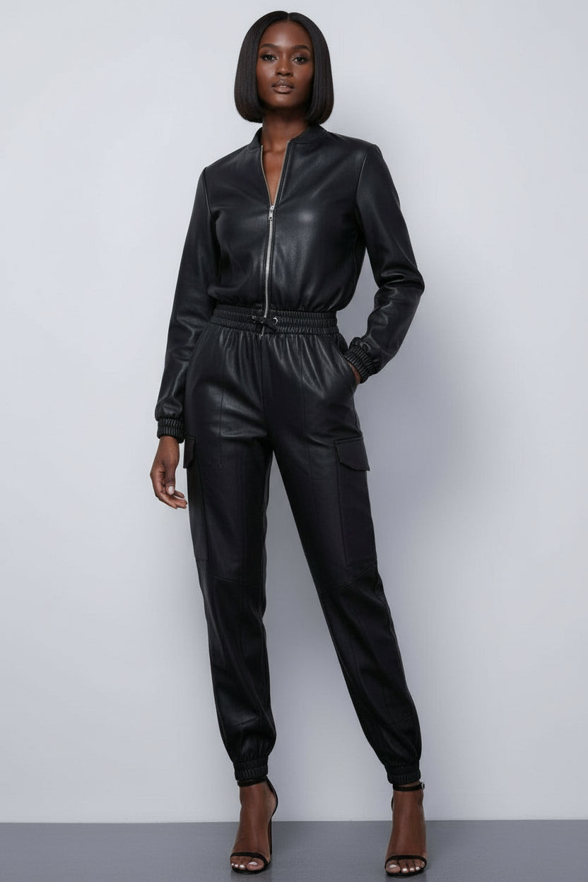 PU Leather Jumpsuit