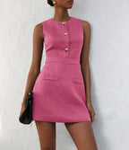 Elegant Chanel Tweed Sleeveless Dress