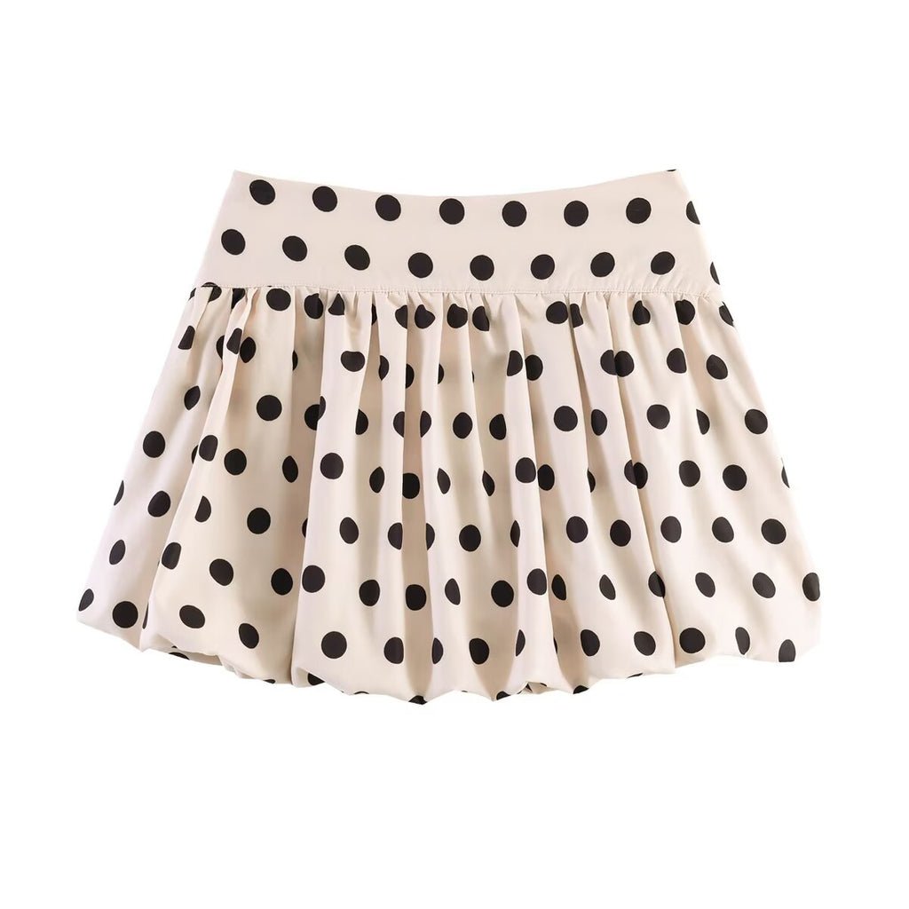 All Match Retro Polka Dot Balloon Culottes