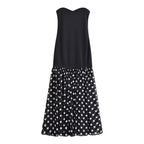 Elegant Polka Dot Tube Top Dress