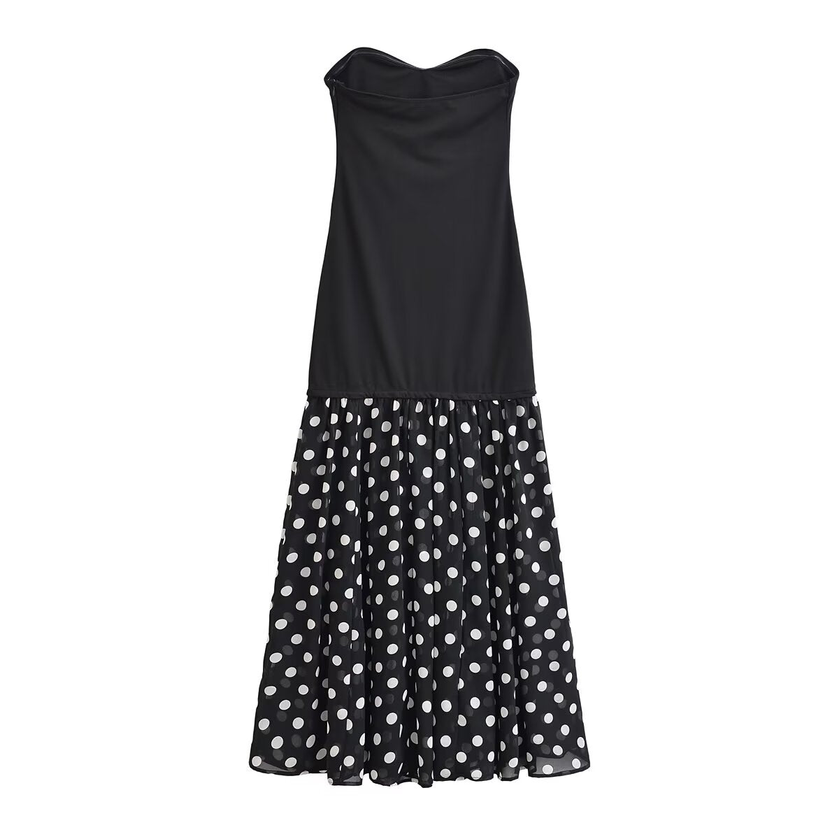 Elegant Polka Dot Tube Top Dress