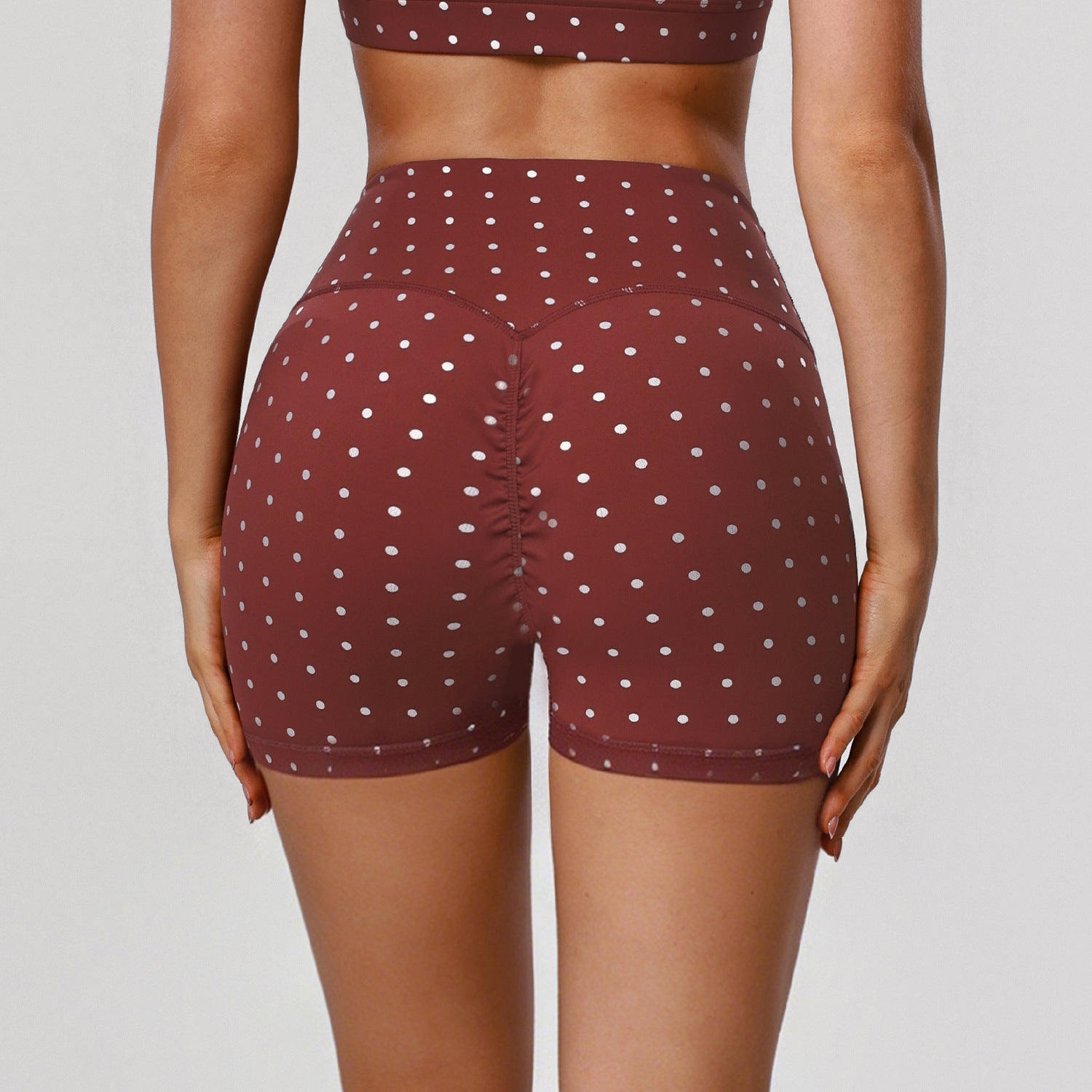 Yoga Sports Tights Polka Dot Printed Bum Lift Shorts Outdoor Cycling High Waist Shorts