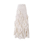 Asymmetric Ruffled Polka Dot Skirt