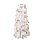 Asymmetric Ruffled Polka Dot Skirt