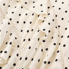 Asymmetric Ruffled Polka Dot Skirt