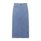 Casual Denim Midi Skirt
