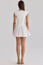 Sweet Romantic White Cinched Dress