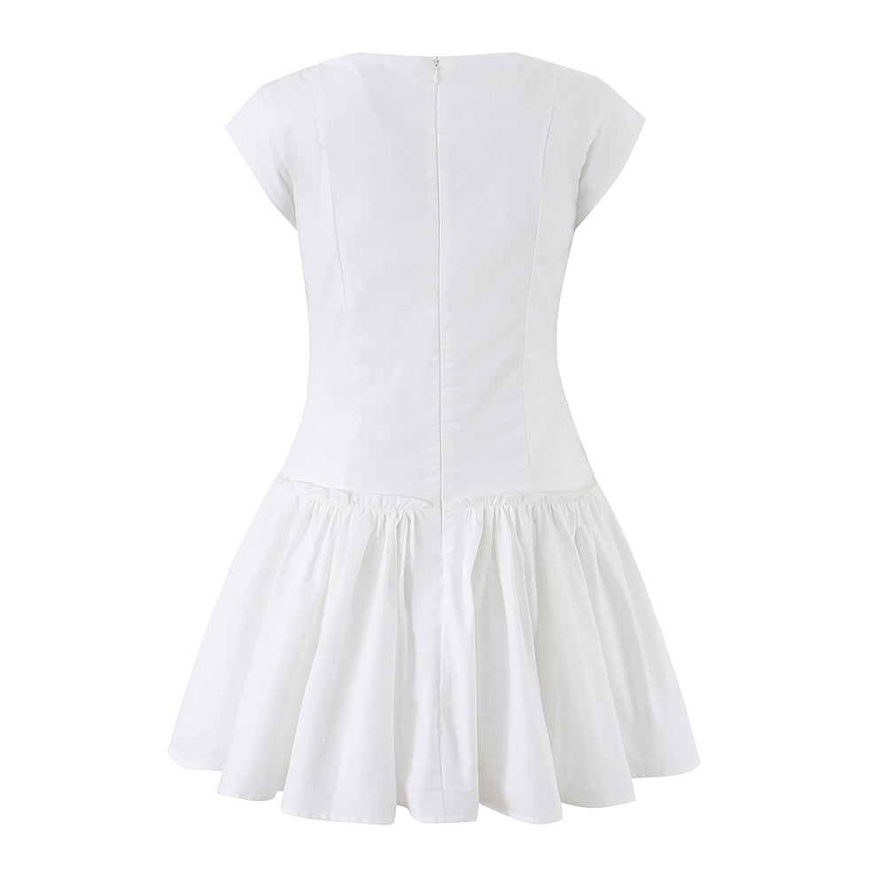 Sweet Romantic White Cinched Dress