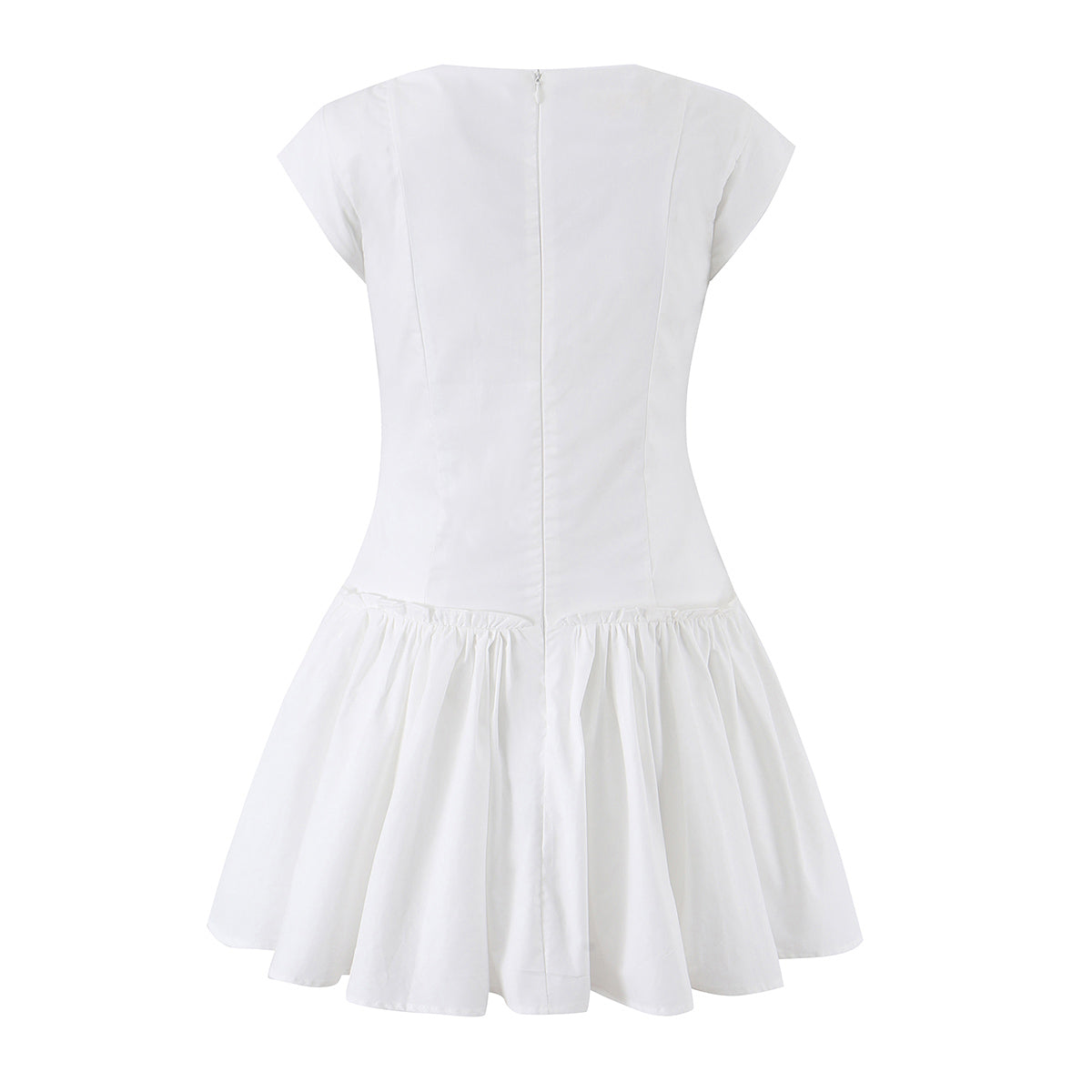 Sweet Romantic White Cinched Dress