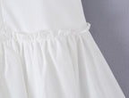 Sweet Romantic White Cinched Dress