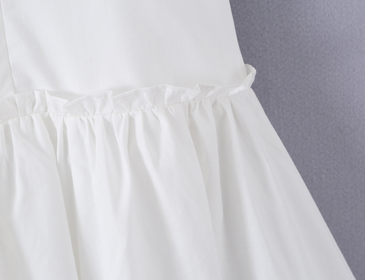 Sweet Romantic White Cinched Dress