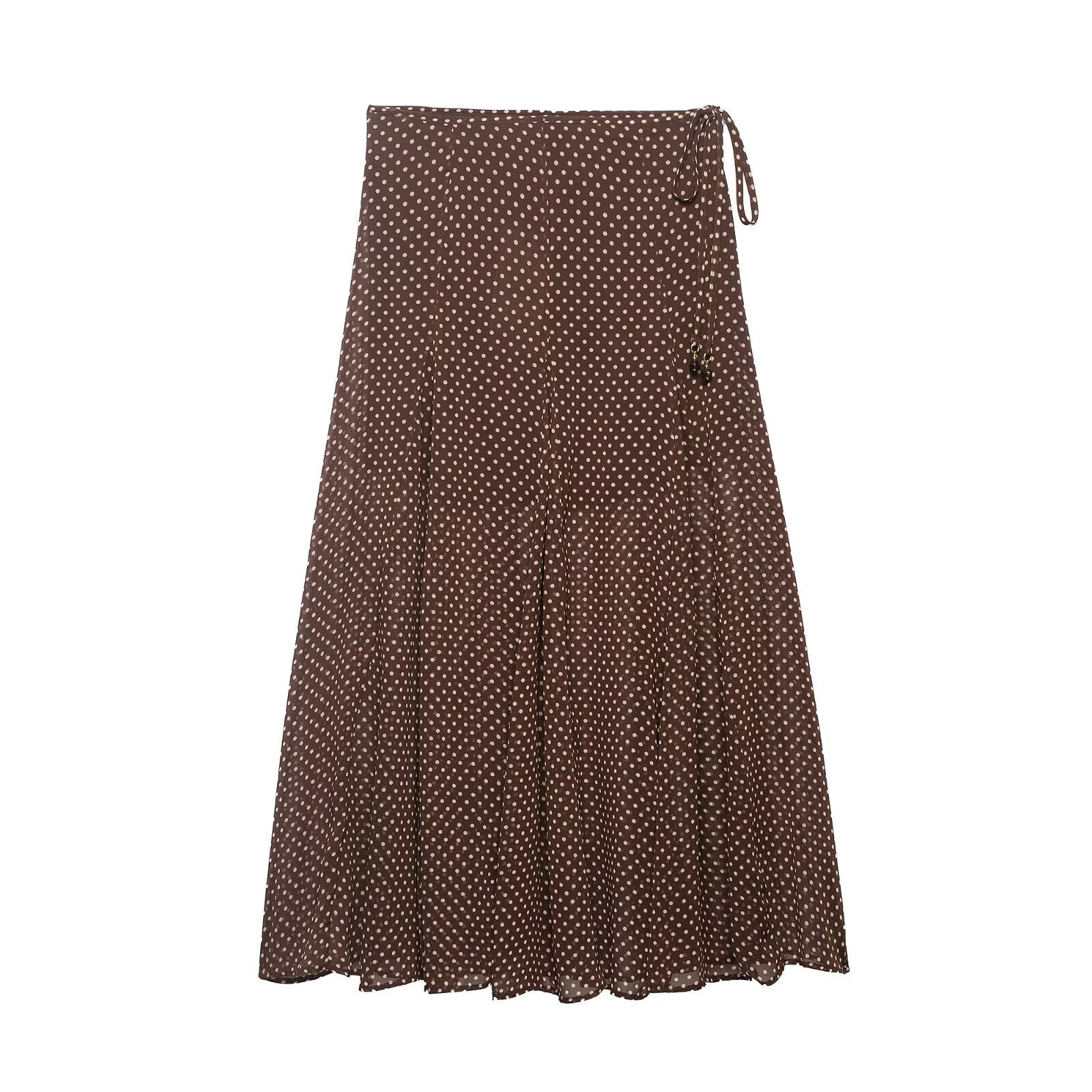 Elegant Polka Dot Midi Skirt