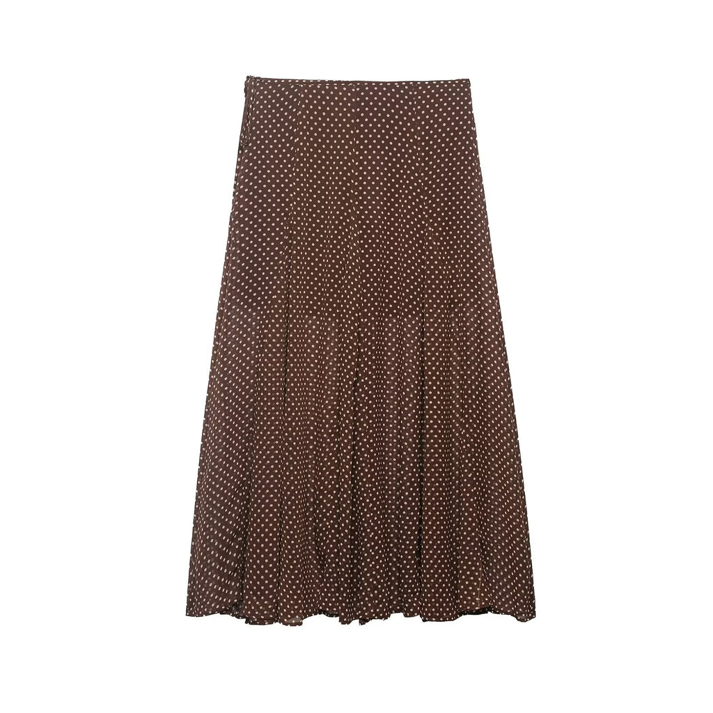 Elegant Polka Dot Midi Skirt