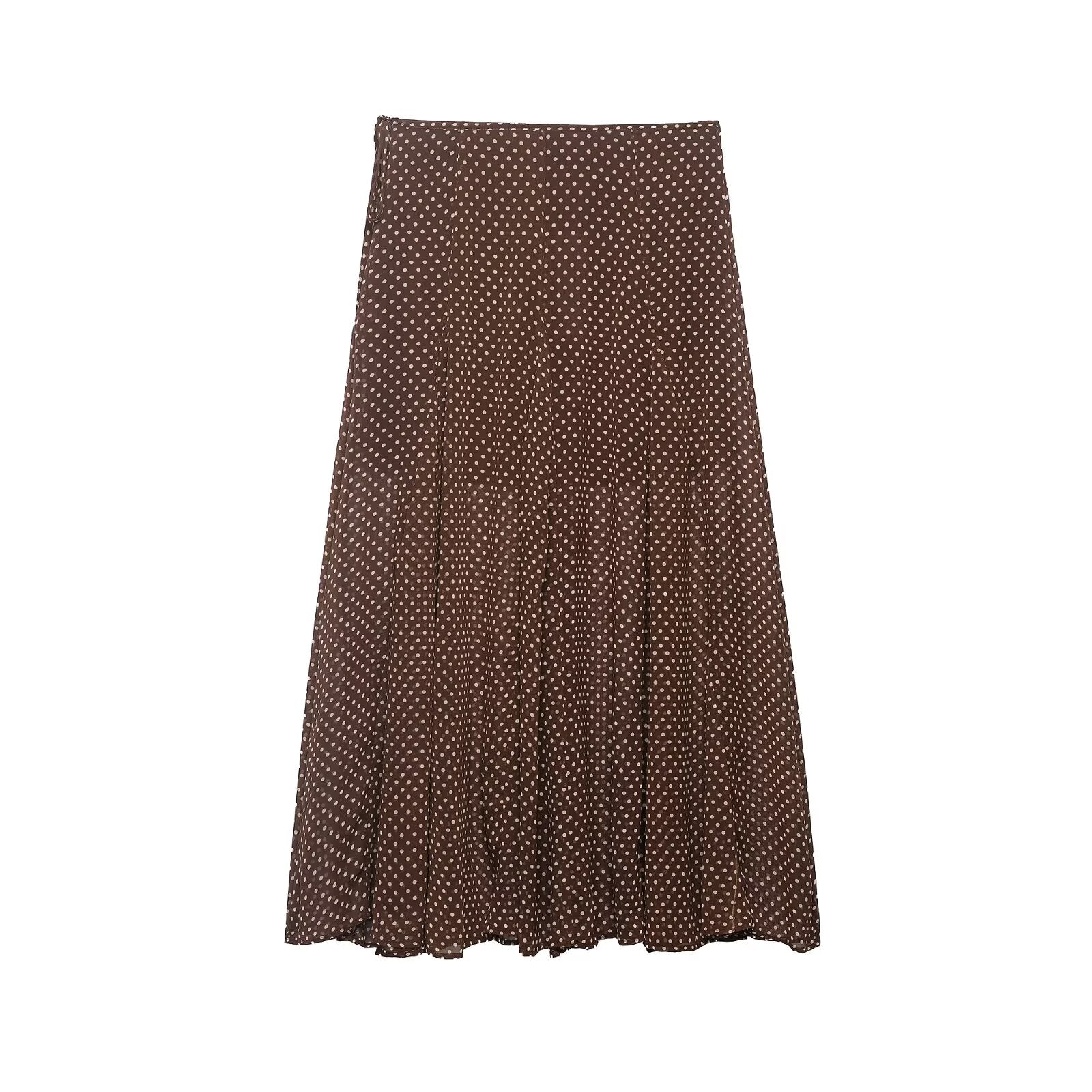 Elegant Polka Dot Midi Skirt
