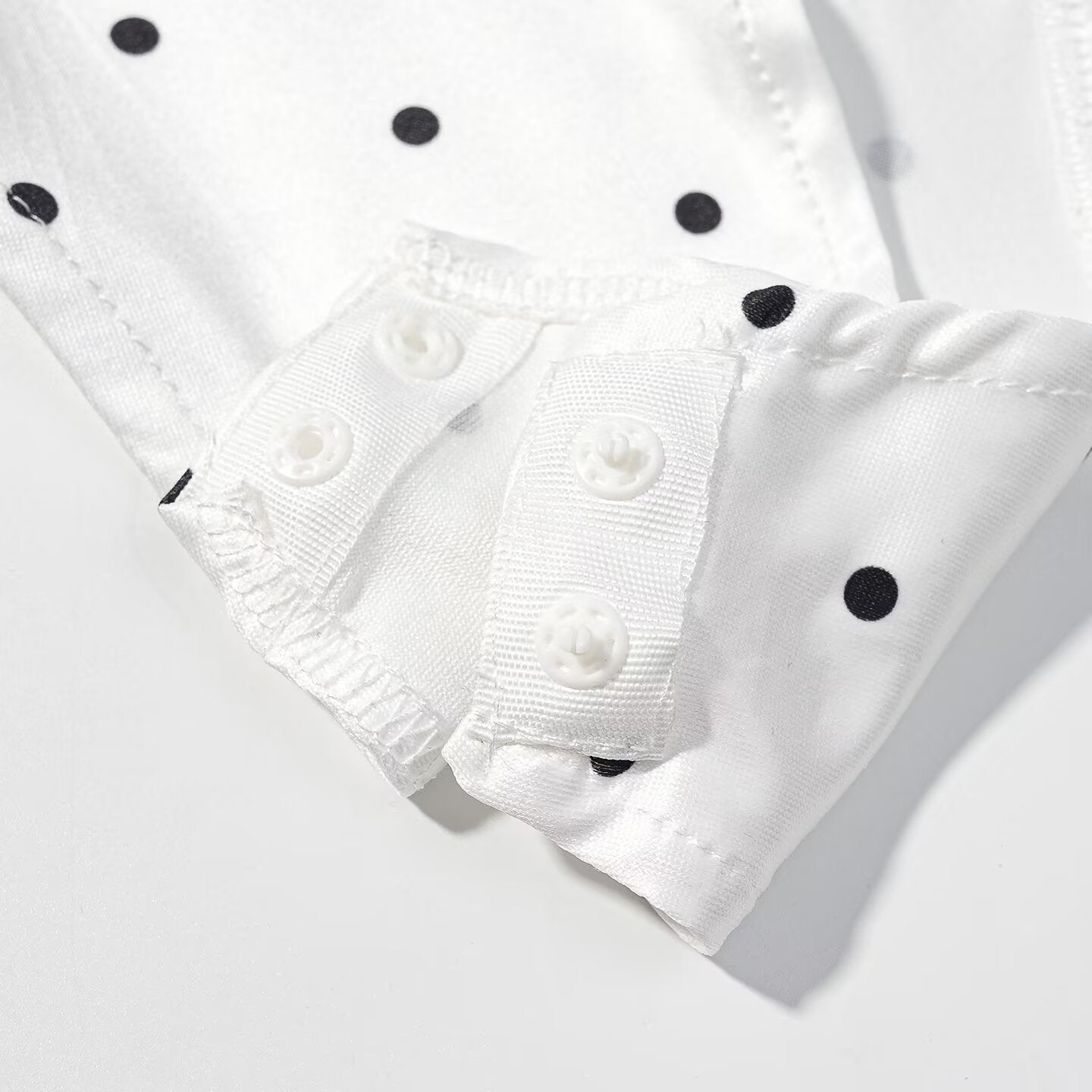 Polka Dot Square Neck Bodysuit – Smocked Sleeveless Slim Fit