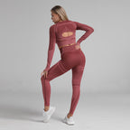 Women's Striped Activewear Set – Gym Leggings & Sports Top