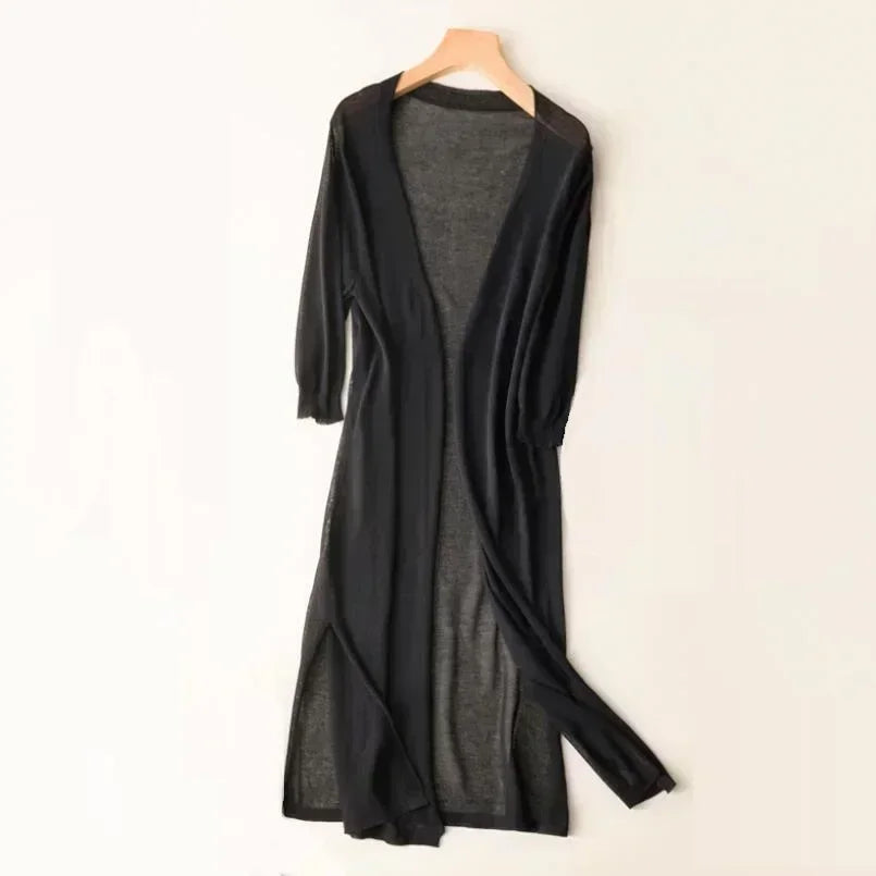 Long Knitted Thin Cardigan