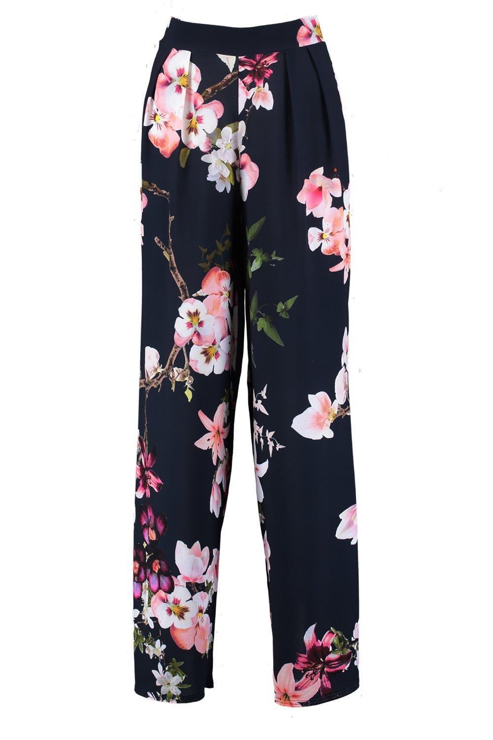 Floral Wide-Leg Trousers