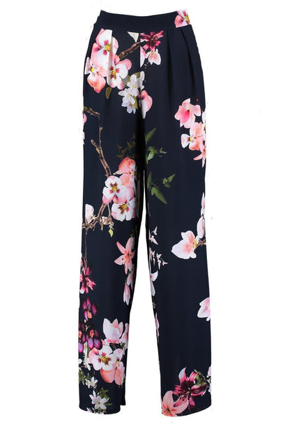 High-Waisted Loose Printed Wide-Leg Trousers