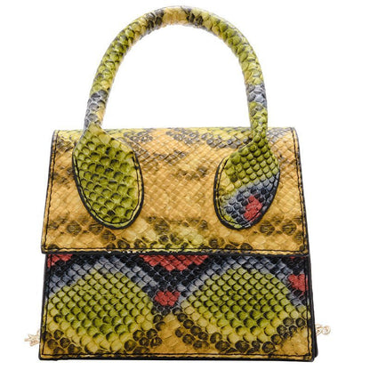 Snake Pattern Embossed Shoulder Bag Messenger Bag