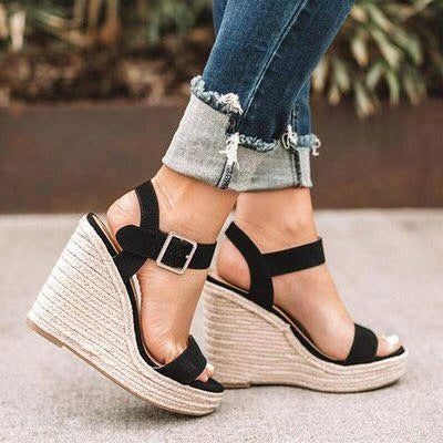 Women Wedge Sandals Summer High Heel Shoes Big Size 43