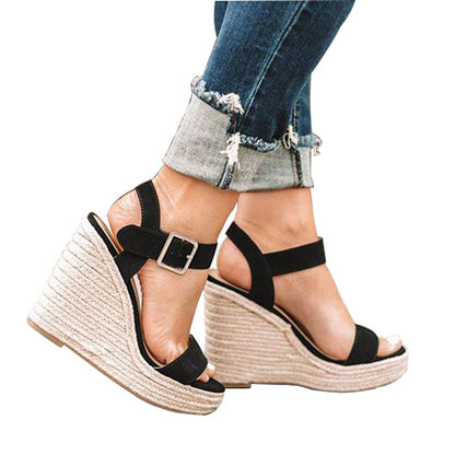 Women Wedge Sandals Summer High Heel Shoes Big Size 43