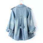 Double-breasted Loose Denim Cape Jacket