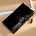 Multi Card Buckle Long Leather Wallet Purse