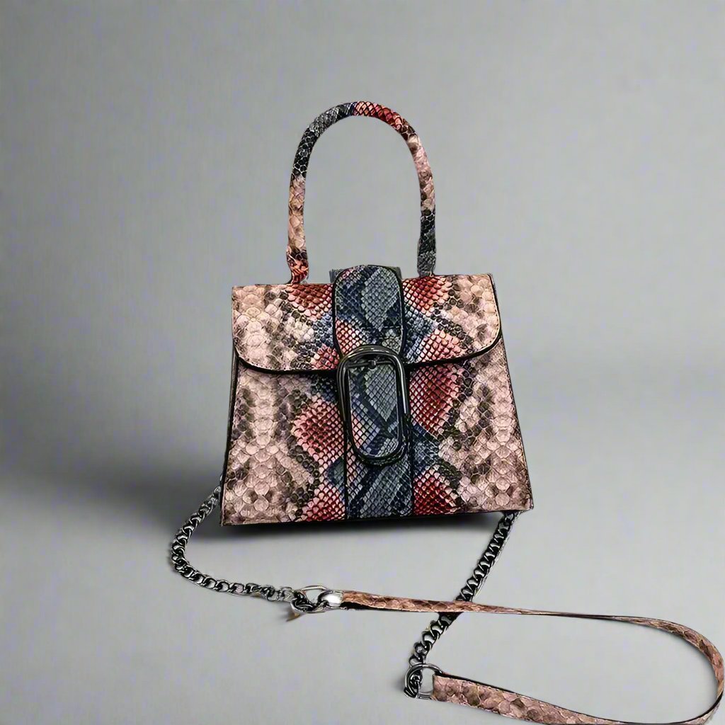 Snake Print Small Square Bag