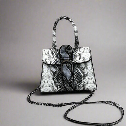 Snake Print Small Square Bag