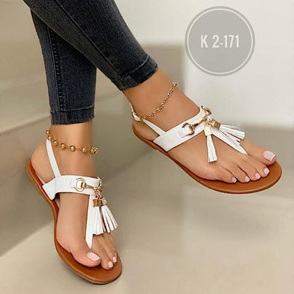 Flat Sandals With Toe Buckle Casual Sandals