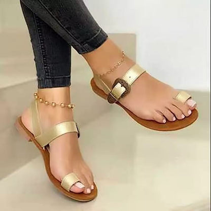 Flat Sandals With Toe Buckle Casual Sandals