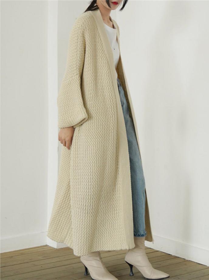 Thick Knitted Oversize Long Sweater Cardigan Coat