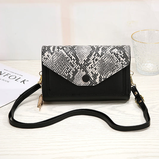 Snake Print Medium Pocket Purse