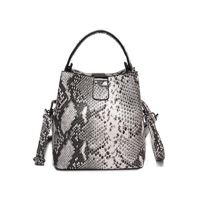 Snake Print Bucket Bag