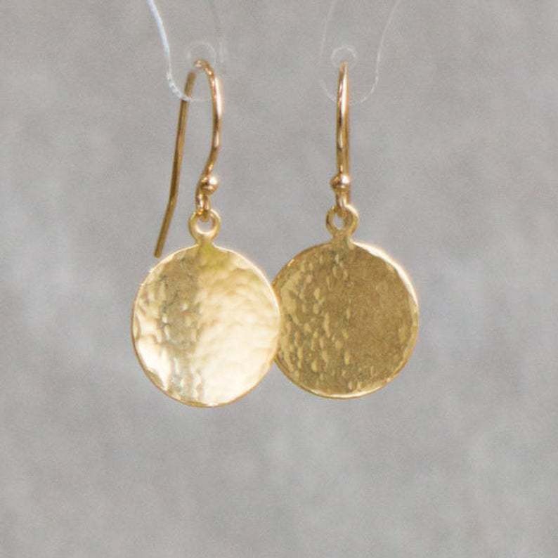 Hammered Style Small Round Earrings