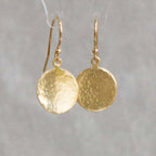 Hammered Style Small Round Earrings