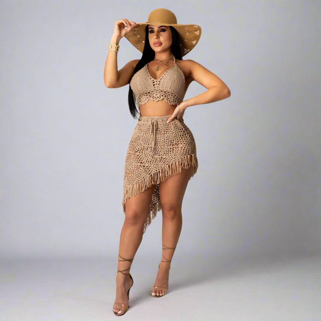 Handmade Crocheted Tassel Beach Suit