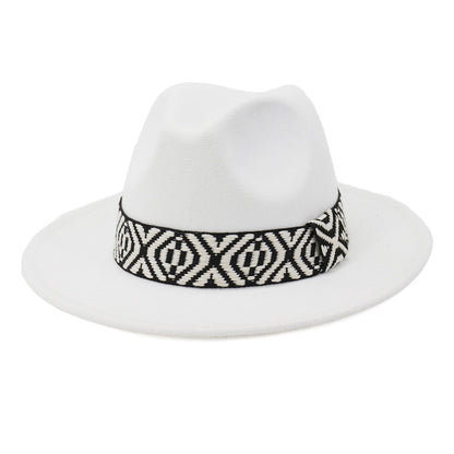 Woolen Jazz Top Big Brim Hat