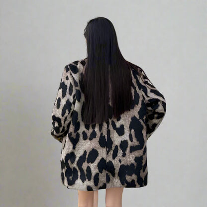 Leopard Print Blazer Coat