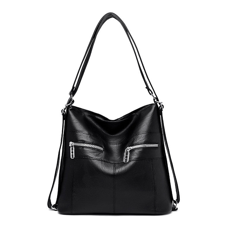 Zipped Style Leather Handbags