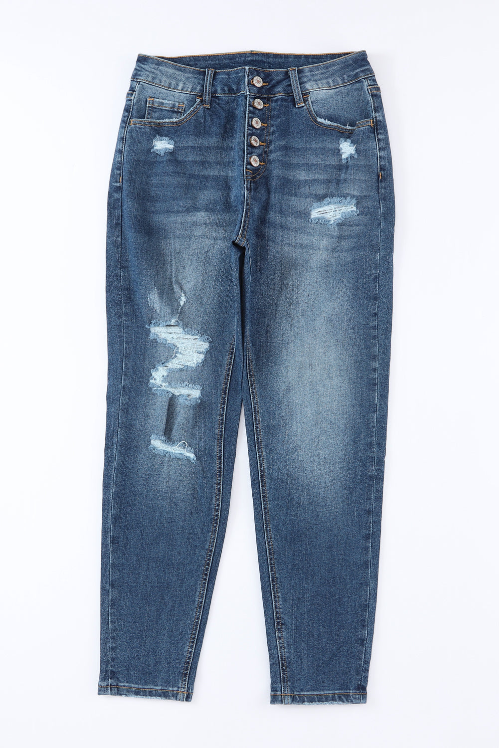 Blue Distressed Skinny Jeans