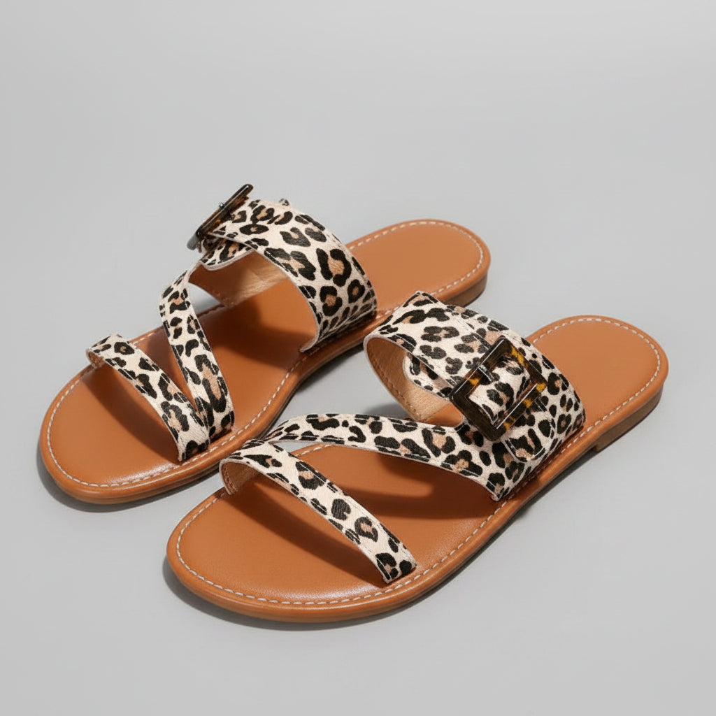 Leopard Flat Sandals
